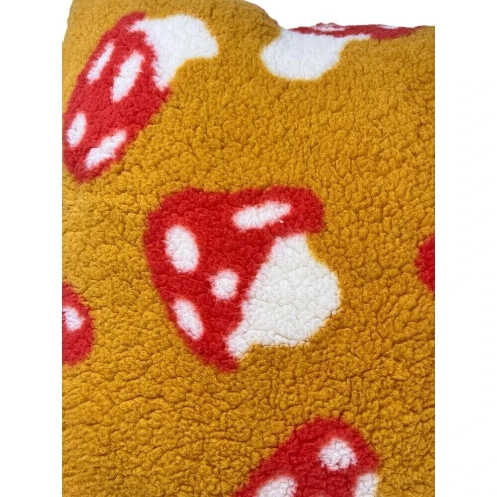 Urban Outfitters Mushroom Amped Sherpa Fleece Overstuffed Throw Pillow Soft NEW